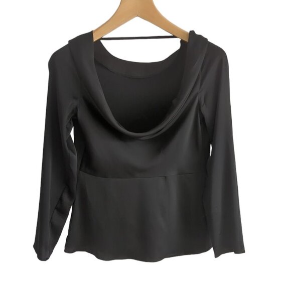 Dynamite Adrien Draped Back Satin Blouse - Picture 3 of 6